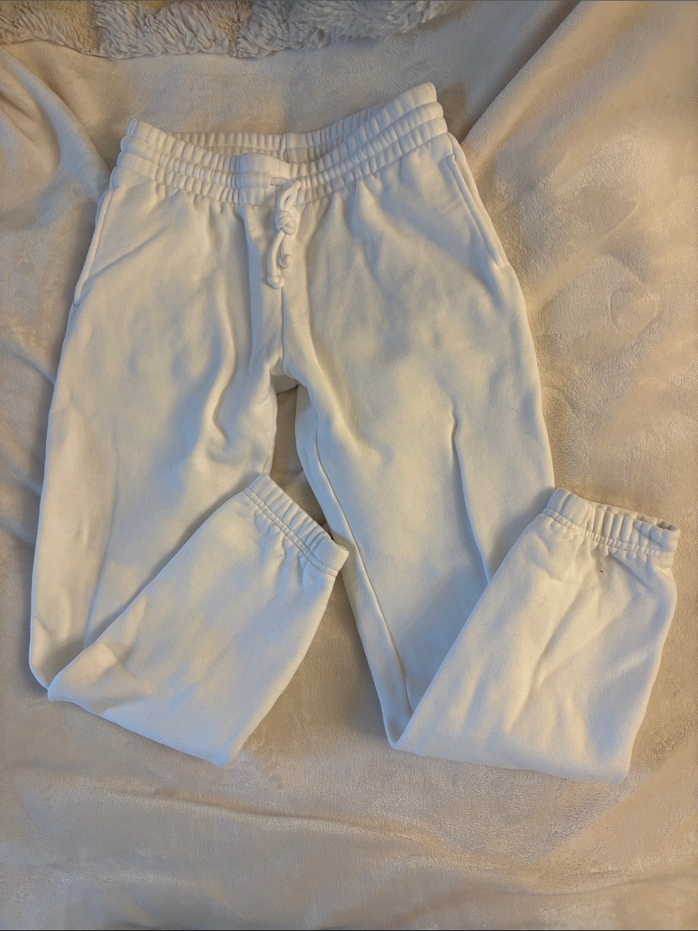 TNA Cozy Perfect Sweatfleece Boyfriend Elastic Waist Sweatpants White